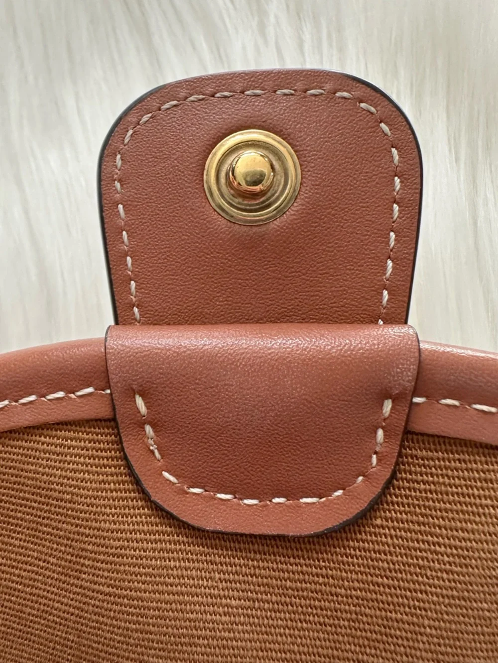 Celine Mini Besace in White Triomphe Canvas Calfskin Crossbody Bag - Picture 5 of 12